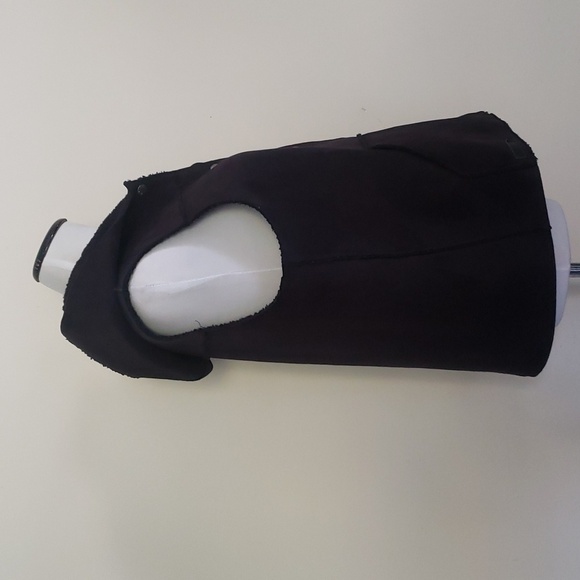 Lauren Ralph Lauren Hooded Suede Fleece Button up black vest Jacket size L - Picture 5 of 9